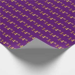 Papel De Presente Roxo, evento do ouro do falso 14o (décimo quarto)