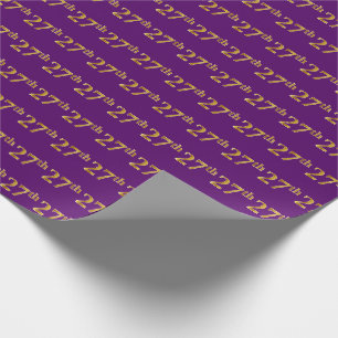 Papel De Presente Roxo, evento do ouro do falso 27o (vigésimo