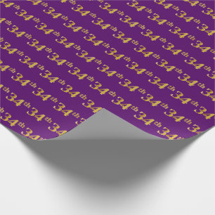 Papel De Presente Roxo, evento do ouro do falso 34o (trigésimo