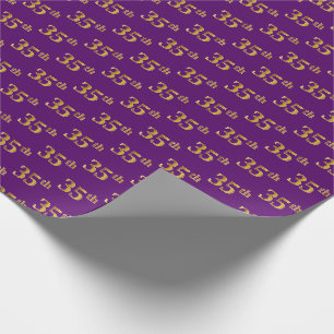 Papel De Presente Roxo, evento do ouro do falso 35o (trigésimo