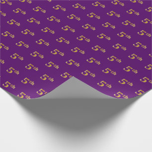 Papel De Presente Roxo, evento do ouro do falso 5o (quinto)