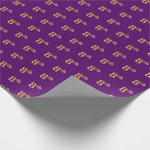 Papel De Presente Roxo, evento do ouro do falso 8o (oitavo)