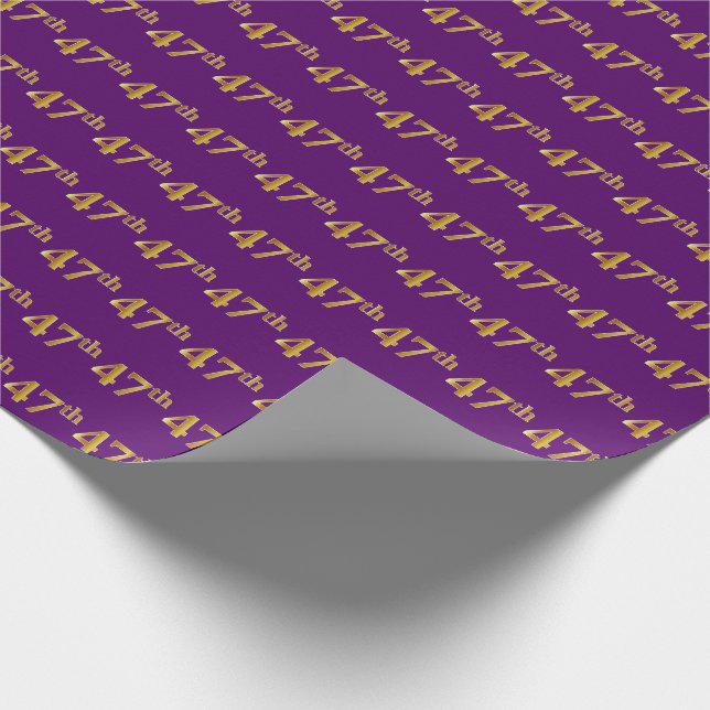 Papel De Presente Roxo, Falso Dourado 47º (Quadragésimo Sétimo) Even (Ponta)