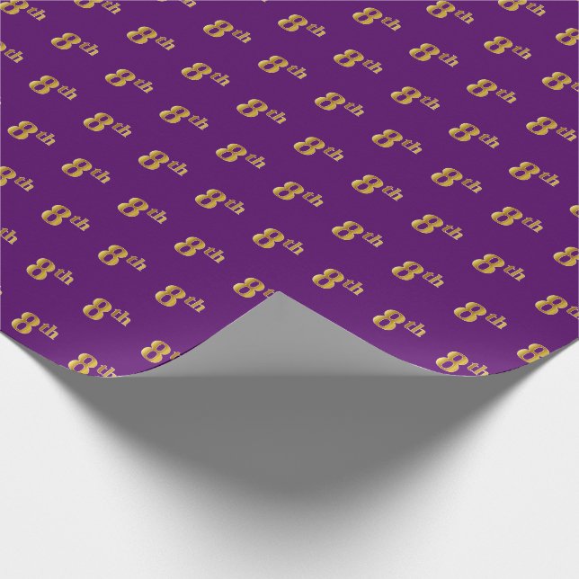 Papel De Presente Roxo, Falso Ouro 8º (Oitavo) Evento (Ponta)