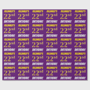 Papel De Presente Roxo, falso/ouro de imitação, "2ò ANIVERSÁRIO 