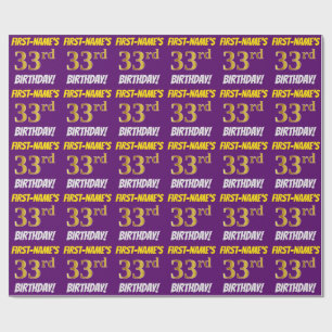 Papel De Presente Roxo, falso/ouro de imitação, "3ó ANIVERSÁRIO