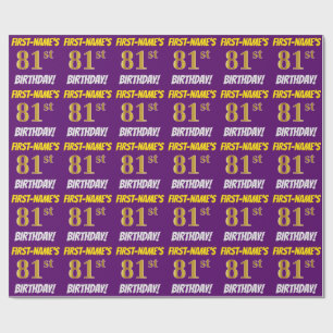 Papel De Presente Roxo, falso/ouro de imitação, "81st ANIVERSÁRIO