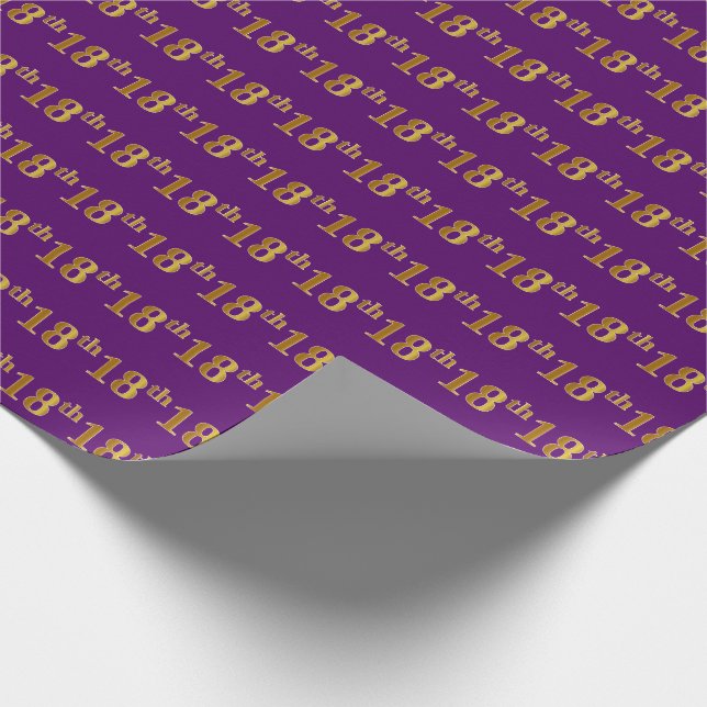 Papel De Presente Roxo, Faux Dourado 18º (18º) Evento (Ponta)