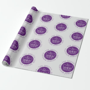 Papel De Presente Roxo HM Queen Platinum Jubilee