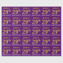 Roxo, Imitação Dourada "29º ANIVERSÁRIO"