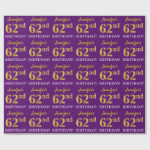 Roxo, Imitação Dourada "62º ANIVERSÁRIO"