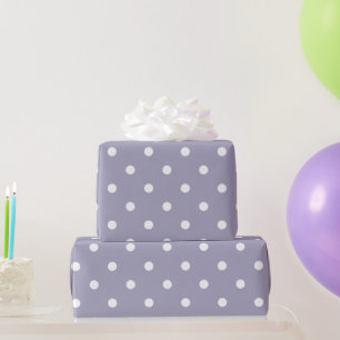 Papel De Presente Roxo Lavanda com Bolinhas