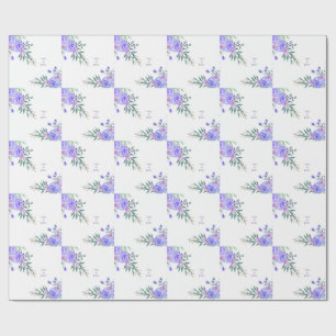 Papel De Presente Roxo Lavanda Floral Botânico Tudo em Um Foil W