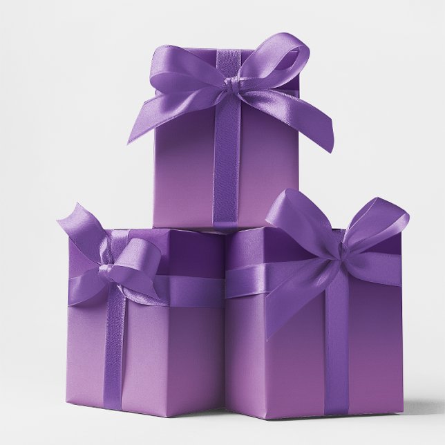Papel De Presente Roxo Real Moderno e Lavanda (Modern Royal Purple and Lavender Ombre Wrapping Paper)