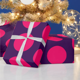 Papel De Presente roxo & rosa quente bolinhas de aniversário
