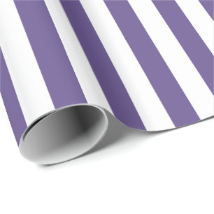 Papel De Presente Roxo Ultra Violeta e Listra Branca