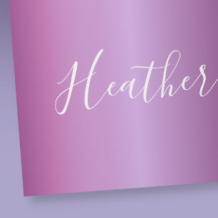 Papel De Presente Roxo Violeta & Letra Branca Personalizada