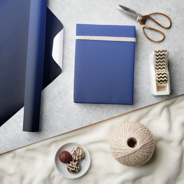 Papel De Presente Royal Blue Black Ombre (Artesanato)