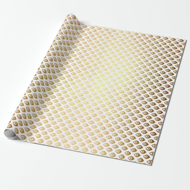 Papel De Presente Royal Glam Ouro Peacock Princess (Desenrolado)