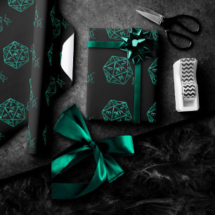 Papel De Presente RPG Crit AF   Dados de Mesa Emerald Fantasy