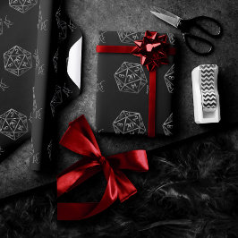 Papel De Presente RPG Crit AF | Silver Fantasy Tabletop Gamer Dice