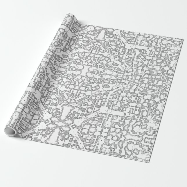 Papel De Presente RPG Dungeon Map Wrappaper (Desenrolado)