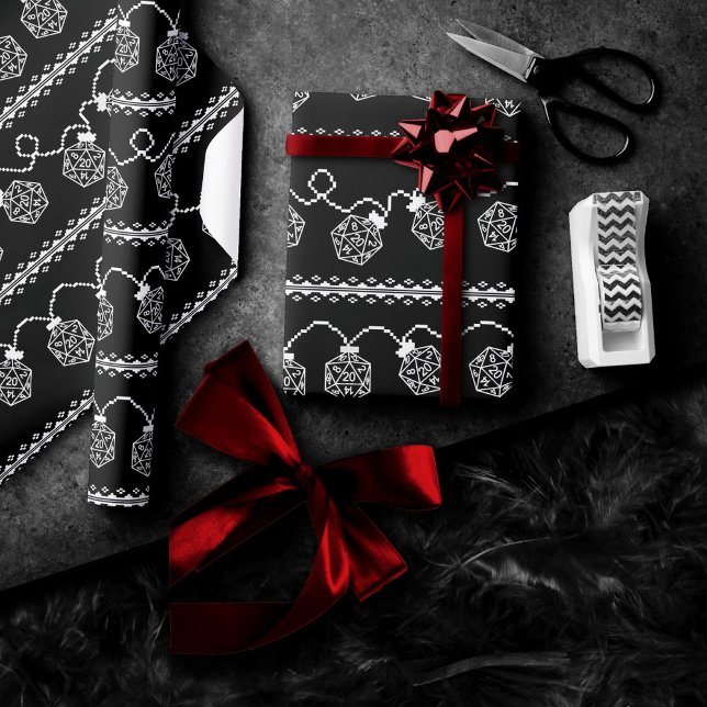 Papel De Presente RPG Lights Classic | Fantasy Tabletop Gamer Dice (Criador carregado)