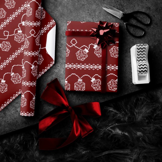 Papel De Presente RPG Luzes vermelhas | Fantasy Tabletop Retro Gamer (Criador carregado)