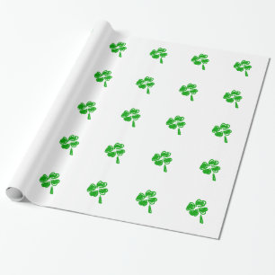 Papel De Presente Rua de charme verde e sortudo.