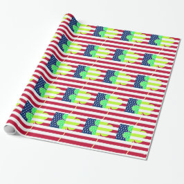 Papel De Presente Rua de Clover do Bandeira Irlandesa Americana Sham