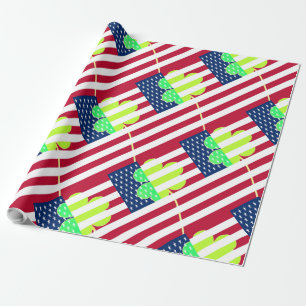 Papel De Presente Rua de Clover do Bandeira Irlandesa Americana Sham