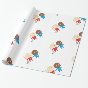 Papel De Presente Rua de Crianças de Arte, Nicholas Sinterklaas