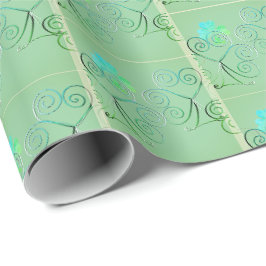 Papel De Presente Rua do dia de Patrick Shamrock Misty Green