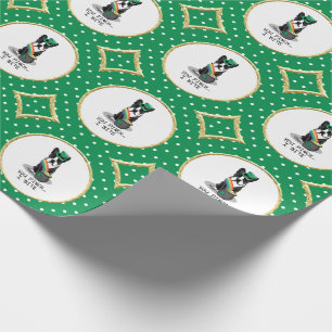 Papel De Presente Rua. O Dia de Patrick, Boston Terrier Dog (preto)