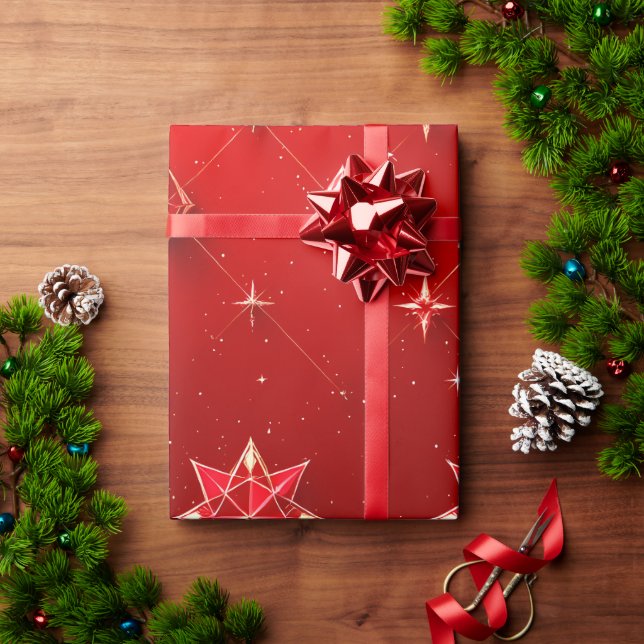 Papel De Presente Ruby Star Gem Wraping Paper (Presente de Natal)