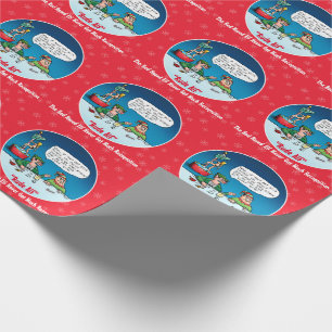 Papel De Presente Rude Alf O Cartoon Engraçado Do Elf Vermelho Nose