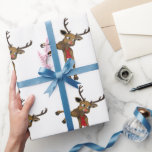 Papel De Presente Rudolph Christmas Reindeer Wrappaper<br><div class="desc">Papel de embrulhamento para renas natalinas</div>