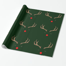 Papel De Presente Rudolph Dark Green Wrappaper