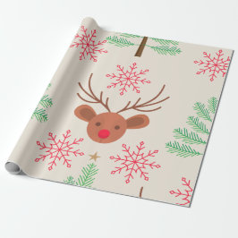 Papel De Presente Rudolph Natal moderno