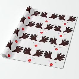 Papel De Presente Rudolph White Wraping Paper