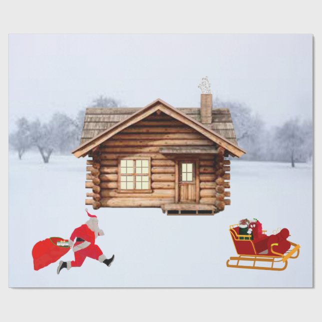 Papel De Presente Run, Santa Wrapping Paper (Aberto)