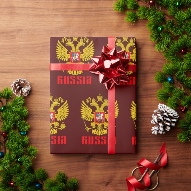 Papel De Presente Rússia Bandeira Imperial Águia Russa Ortodoxa Russ (Presente de Natal)