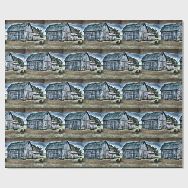 Papel De Presente Rustic Barn (Aberto)