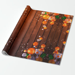 Papel De Presente Rustic Country Brilhante Feliz Natal