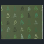 Papel De Presente "Rustic Evergreen Christmas Wrappaper"<br><div class="desc">Enrole seus presentes em estilo com este charmoso papel de embrulho verde. Apresentando pinheiros desenhados à mão em tons de verde e lacre em um fundo florestal rústico, esta design é perfeita para o Natal, aniversários de inverno, festas de matas ou amantes da natureza. Papel resistente e de alta qualidade...</div>