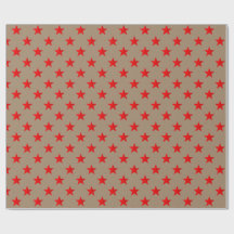 Rustic Kraft Bright Red Stars