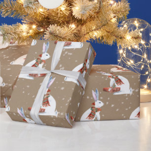 Papel De Presente Rustic Kraft Gift Dando Coelho Coelho De Lebre Ár