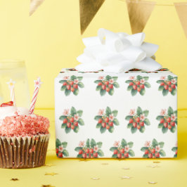 Papel De Presente Rustic  Market Strawberry Berry Sweet Baby Shower