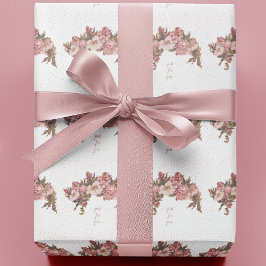 Papel De Presente Rustic Mauve Floral