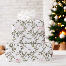 Papel De Presente Rustic Pine Branch Feriado Feliz Natal
